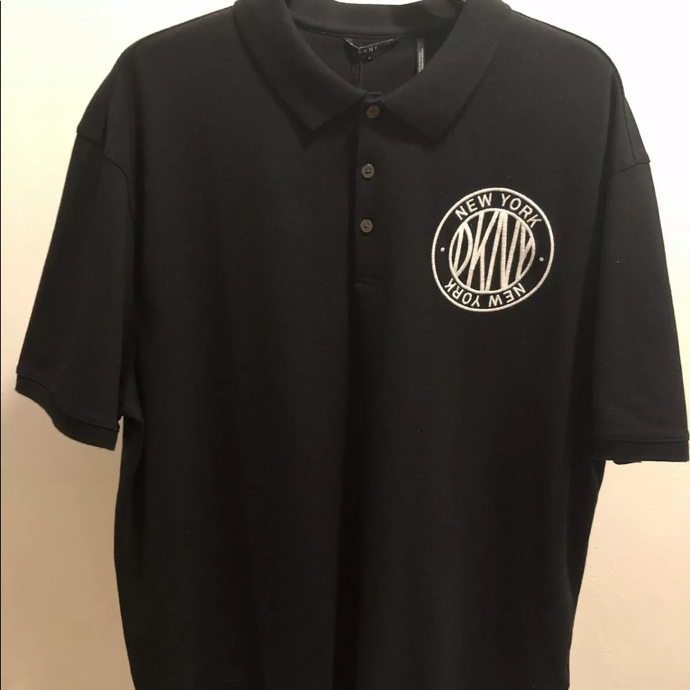 DKNY Men's New York LOGO Large Polo Shirt
